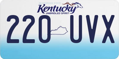 KY license plate 220UVX