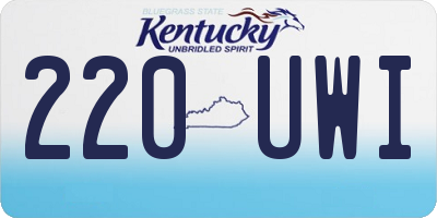 KY license plate 220UWI
