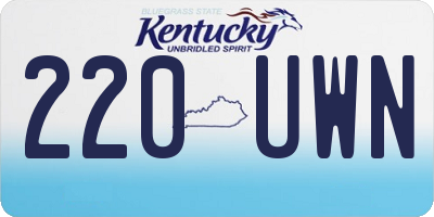 KY license plate 220UWN