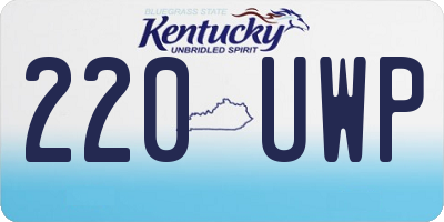 KY license plate 220UWP