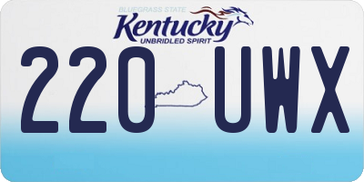KY license plate 220UWX