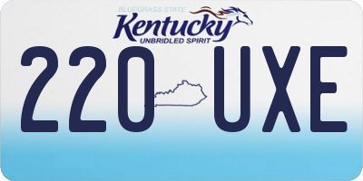 KY license plate 220UXE