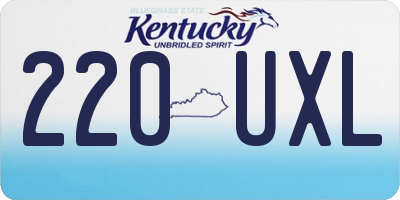 KY license plate 220UXL