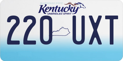 KY license plate 220UXT