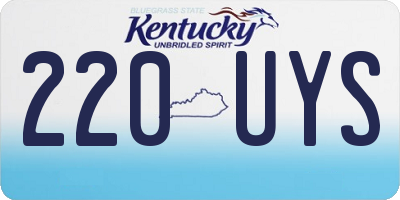 KY license plate 220UYS