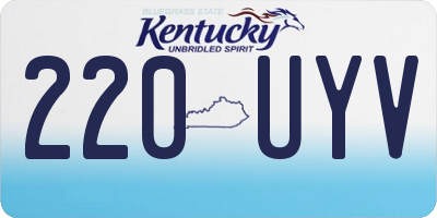 KY license plate 220UYV