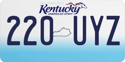 KY license plate 220UYZ