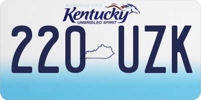 KY license plate 220UZK