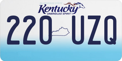 KY license plate 220UZQ