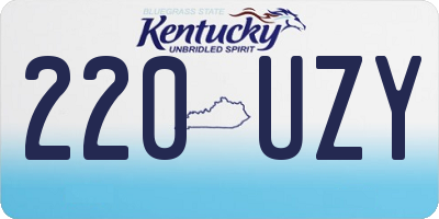 KY license plate 220UZY