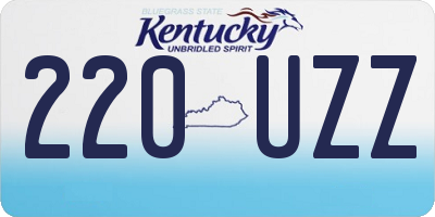 KY license plate 220UZZ