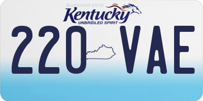 KY license plate 220VAE