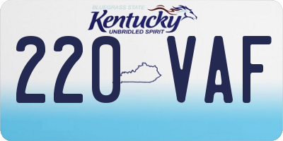 KY license plate 220VAF