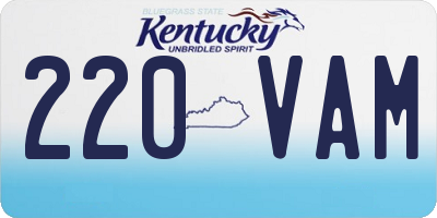 KY license plate 220VAM
