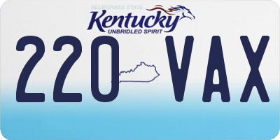 KY license plate 220VAX