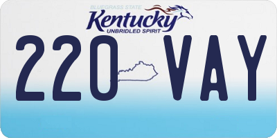 KY license plate 220VAY