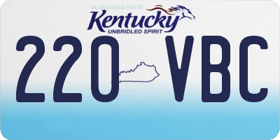 KY license plate 220VBC
