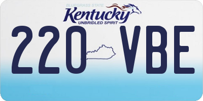 KY license plate 220VBE