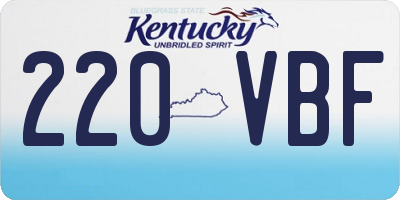 KY license plate 220VBF