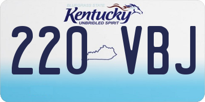 KY license plate 220VBJ