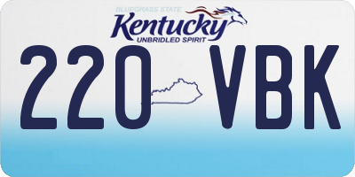 KY license plate 220VBK