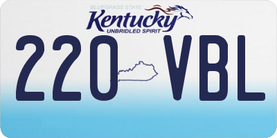 KY license plate 220VBL