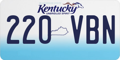 KY license plate 220VBN
