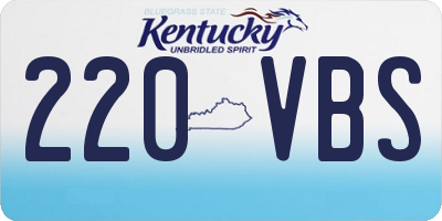 KY license plate 220VBS