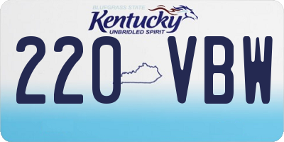 KY license plate 220VBW
