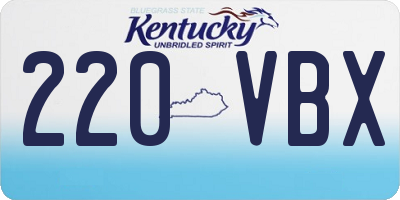 KY license plate 220VBX