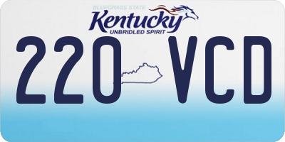 KY license plate 220VCD