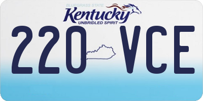KY license plate 220VCE