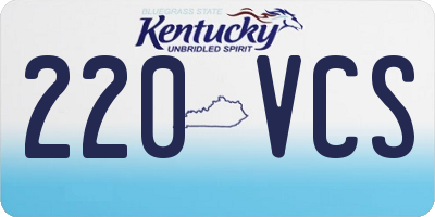 KY license plate 220VCS