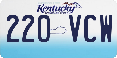 KY license plate 220VCW