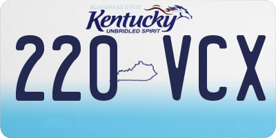 KY license plate 220VCX