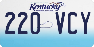 KY license plate 220VCY