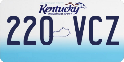 KY license plate 220VCZ
