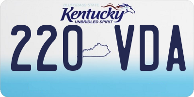KY license plate 220VDA
