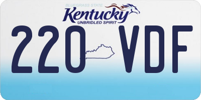KY license plate 220VDF