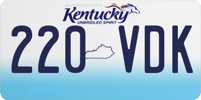 KY license plate 220VDK