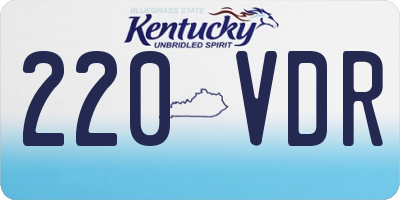 KY license plate 220VDR