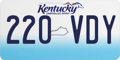 KY license plate 220VDY