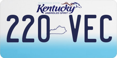 KY license plate 220VEC