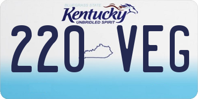 KY license plate 220VEG
