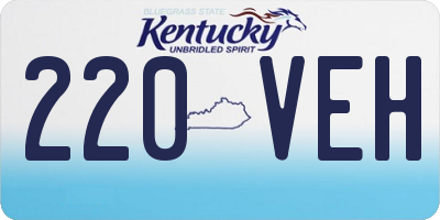 KY license plate 220VEH
