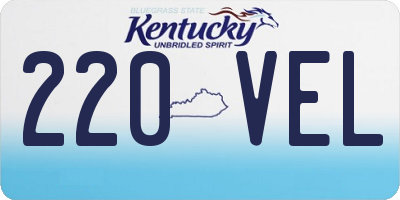 KY license plate 220VEL