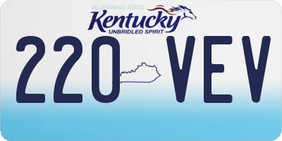 KY license plate 220VEV