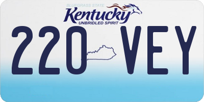 KY license plate 220VEY