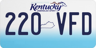 KY license plate 220VFD