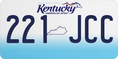 KY license plate 221JCC